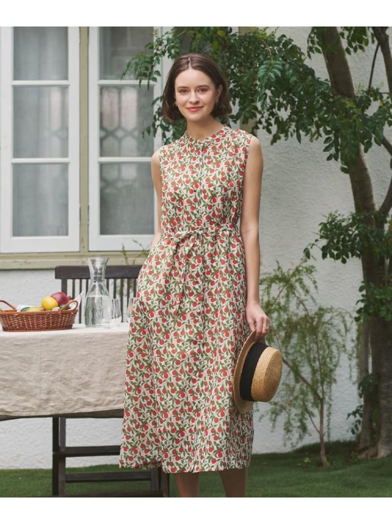 【2WAY/防シワ】デラ オレンジズ柄 ワンピース LAURA ASHLEY ローラ アシュレイ ワンピース・ドレス その他のワンピース・ドレス ホワイト グリーン【送料無料】[ Fashion]｜WORLD ONLINE STORE店