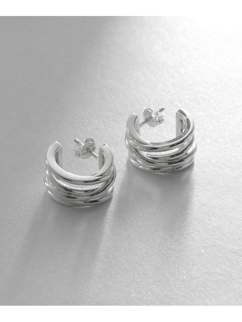 シルバー スモールフープ クロッシングライン ピアス COCOSHNIK ONKITSCH ココシュニック オンキッチュ アクセサリー・腕時計 ピアス シルバー【送料無料】[ Fashion]