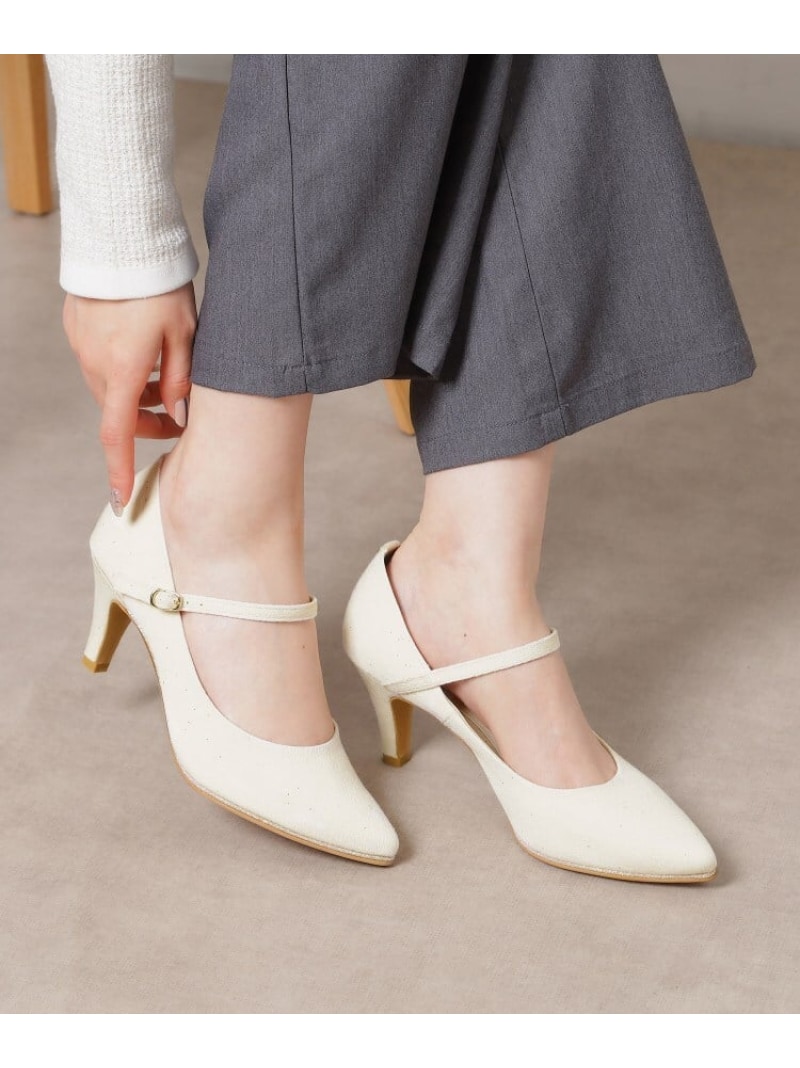 ラメパイピングストラップパンプス ESPERANZA エスペランサ シューズ・靴 パンプス ホワイト グレー ブラック【送料無料】[ Fashion]