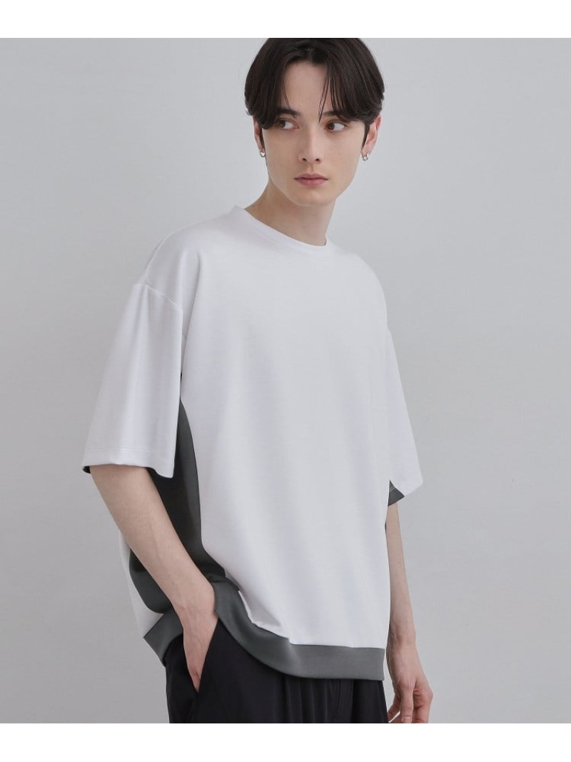 サイド切り替えカットソー tk.TAKEO KIKUCHI ティーケータケオキクチ トップス カットソー・Tシャツ グレー ホワイト【送料無料】[ Fashion]