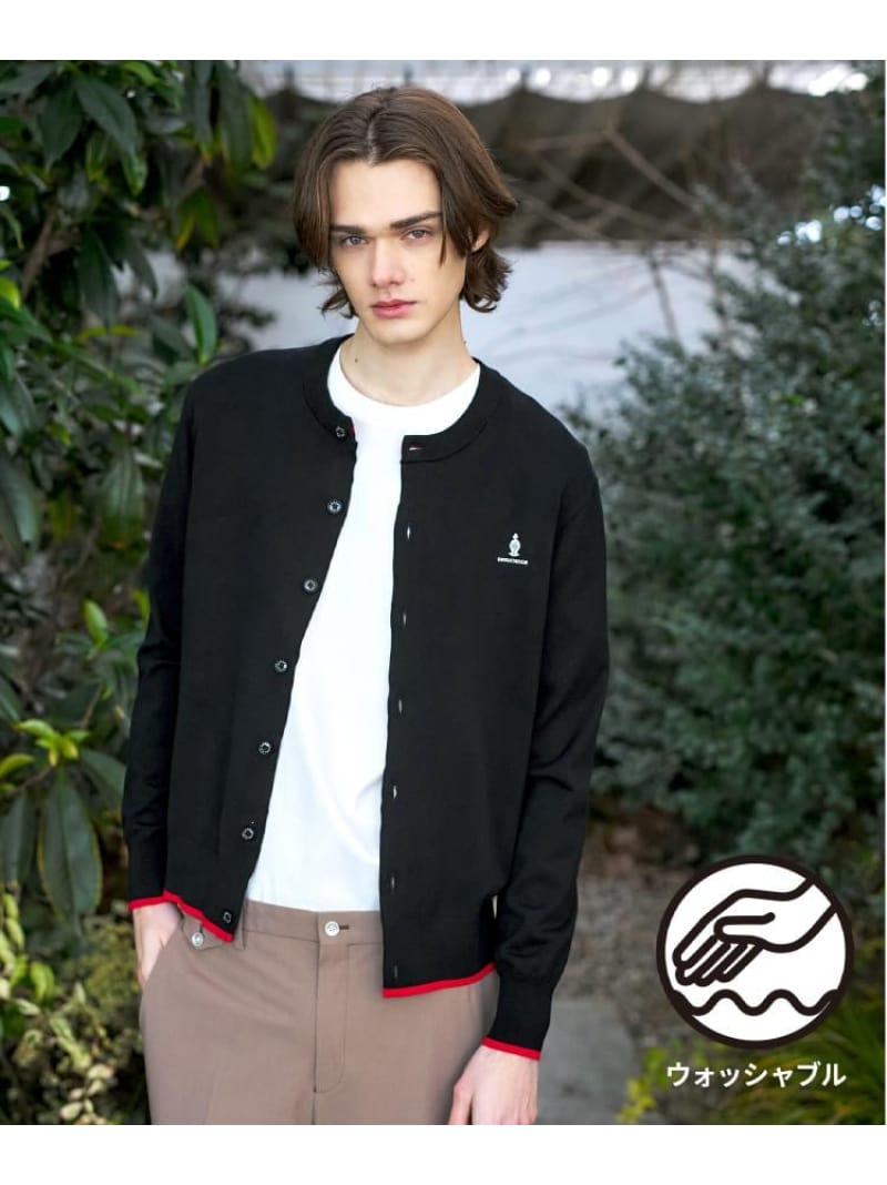 【SALE／30%OFF】【ウォッシャブル】ウールレーヨン ラウンドネックカーディガン DRESSTERIOR ドレステリア トップス カーディガン グリーン ブラック【RBA_E】【送料無料】[ Fashion]