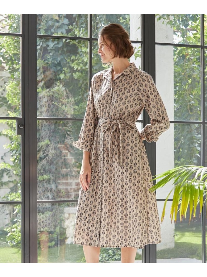 【WEB限定/洗える/M-LL 3サイズ/羽織に使える】シュルートン柄コーデュロイワンピース LAURA ASHLEY ローラ アシュレイ ワンピース・ドレス その他のワンピース・ドレス ベージュ ネイビー【送料無料】[ Fashion]｜WORLD ONLINE STORE店