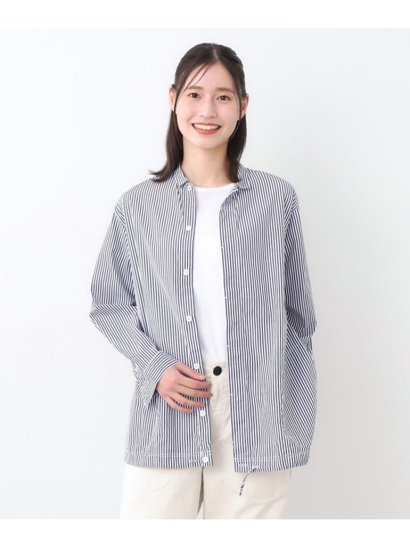 【SALE／30%OFF】【日本製/ワンマイルウエア】100番双糸使用 コットンオーバーシャツ LAURA ASHLEY HOME ローラ アシュレイ トップス シャツ・ブラウス グレー ブルー【RBA_E】【送料無料】[ Fashion]｜WORLD ONLINE STORE店
