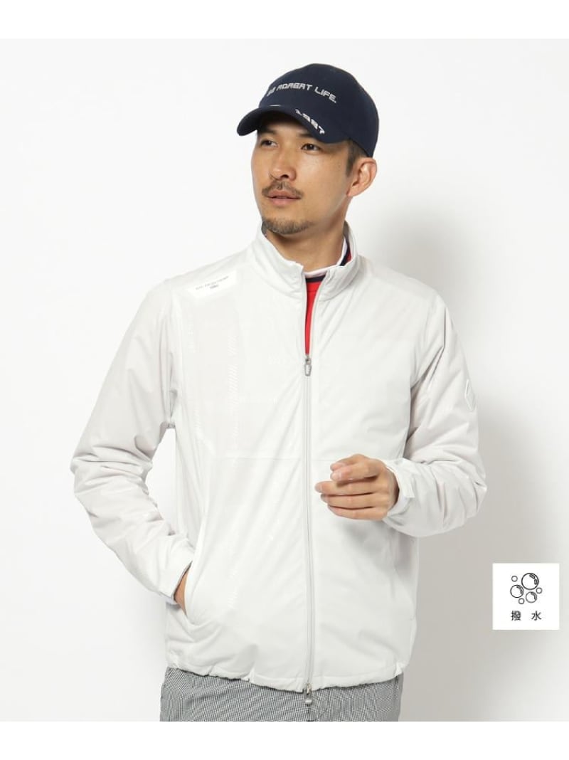 【SALE／30%OFF】撥水加工 ロゴチェックストレッチブルゾン adabat アダバット ジャケット・アウター ブルゾン・ジャンパー ネイビー【RBA_E】【送料無料】[ Fashion]