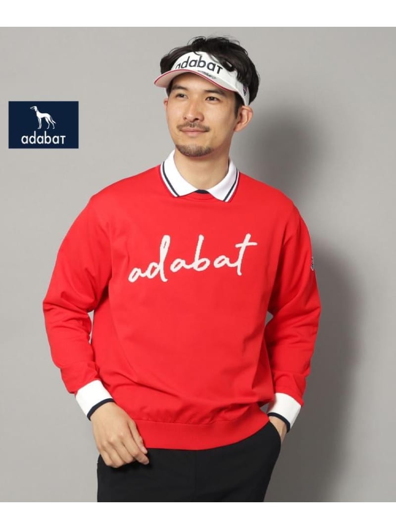 【SALE／51%OFF】【新レーベル ADABAT NAVY】ウォッシャブル素材 アダバットサインロゴニット adabat アダバット トップス ニット レッド ネイビー【RBA_E】【送料無料】[ Fashion] 10,187円