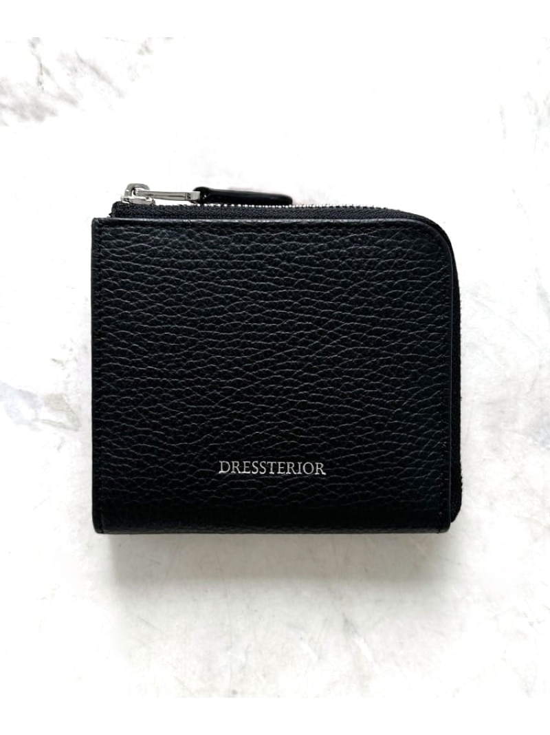 イタリアレザー ハーフジップウォレット DRESSTERIOR ドレステリア 財布・ポーチ・ケース 財布 ブラック【送料無料】[ Fashion]