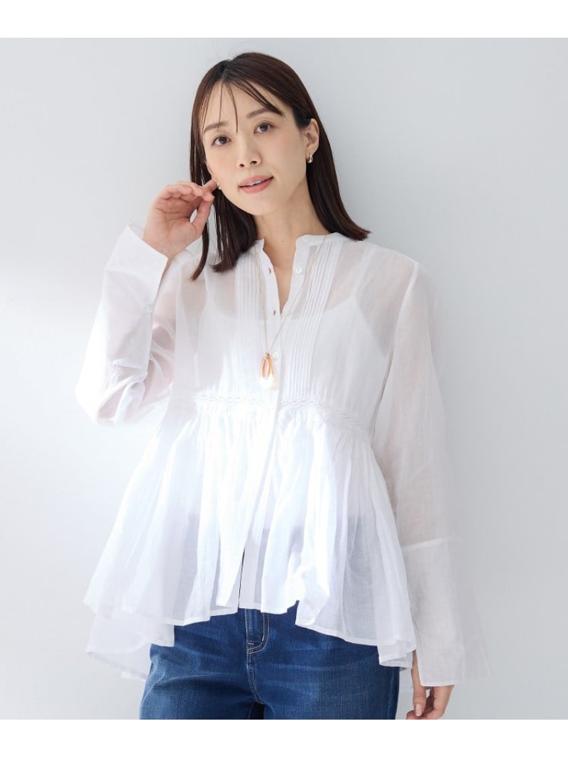 【MARILYN MOON】シアーレースブラウス UNTITLED アンタイトル トップス シャツ・ブラウス ホワイト ブラック【送料無料】[ Fashion]