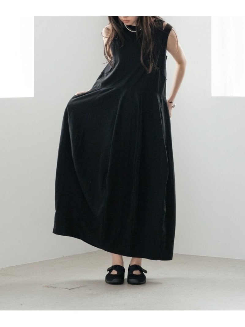 イレギュラータックナイロンワンピース【再入荷】 GALLEST ギャレスト ワンピース・ドレス その他のワンピース・ドレス ネイビー ブラック カーキグリーン【送料無料】[ Fashion]｜WORLD ONLINE STORE店