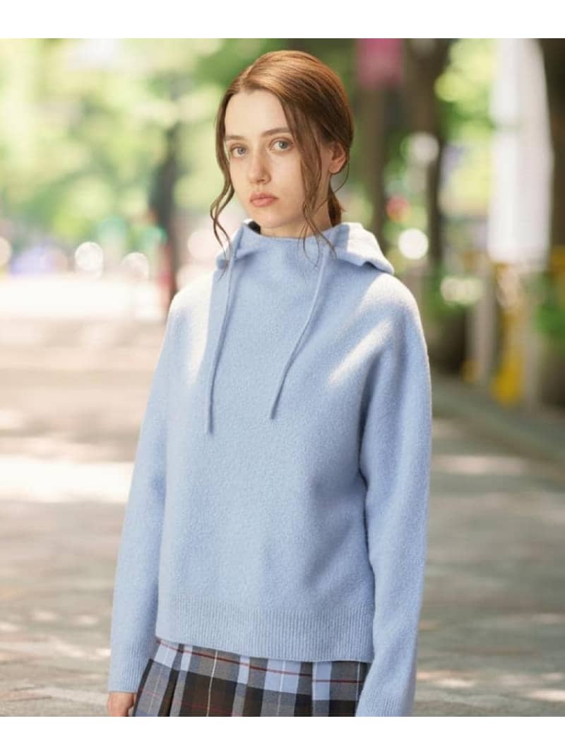 カシミヤブレンドフードニット DRESSTERIOR ドレステリア トップス ニット ブルー【送料無料】[ Fashion]