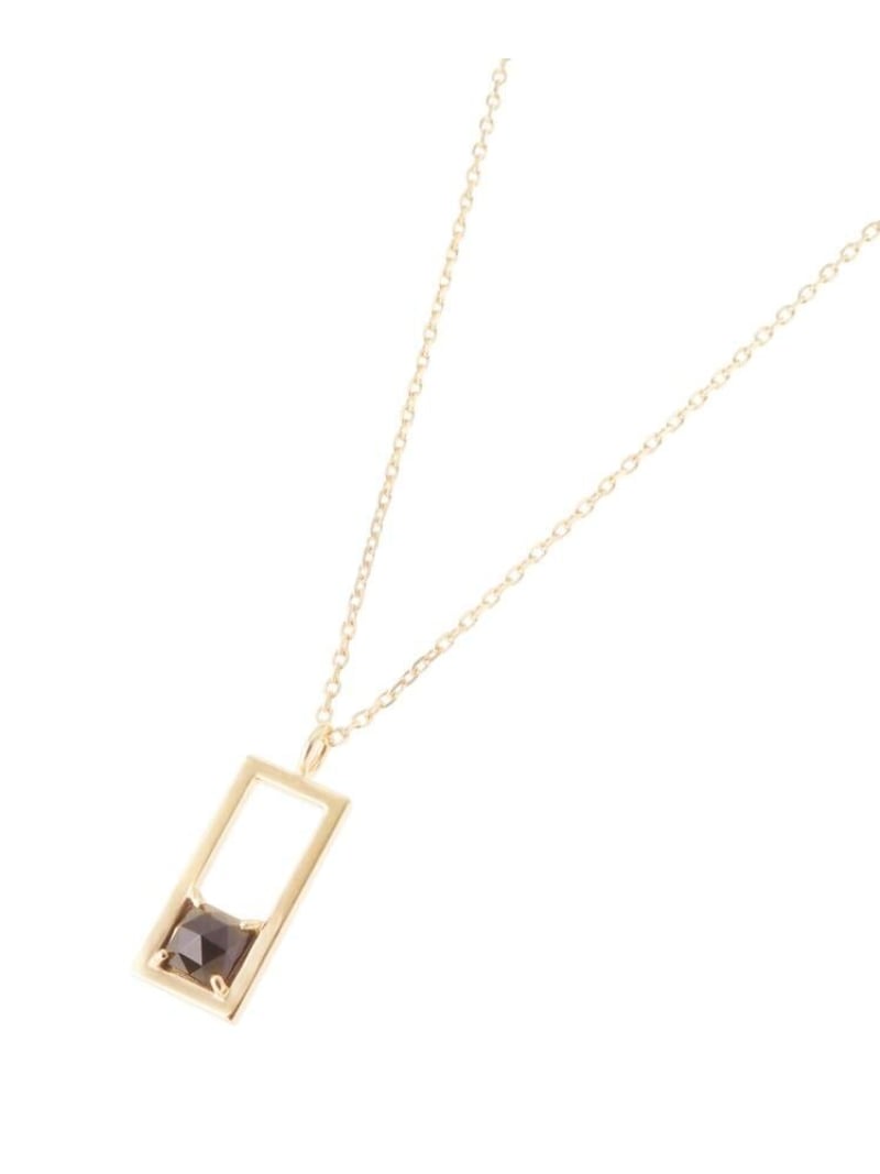 K10カラーストーン(オニキス)クッションローズカット 長角ネックレス COCOSHNIK ココシュニック アクセサリー・腕時計 ネックレス イエロー【送料無料】[ Fashion]
