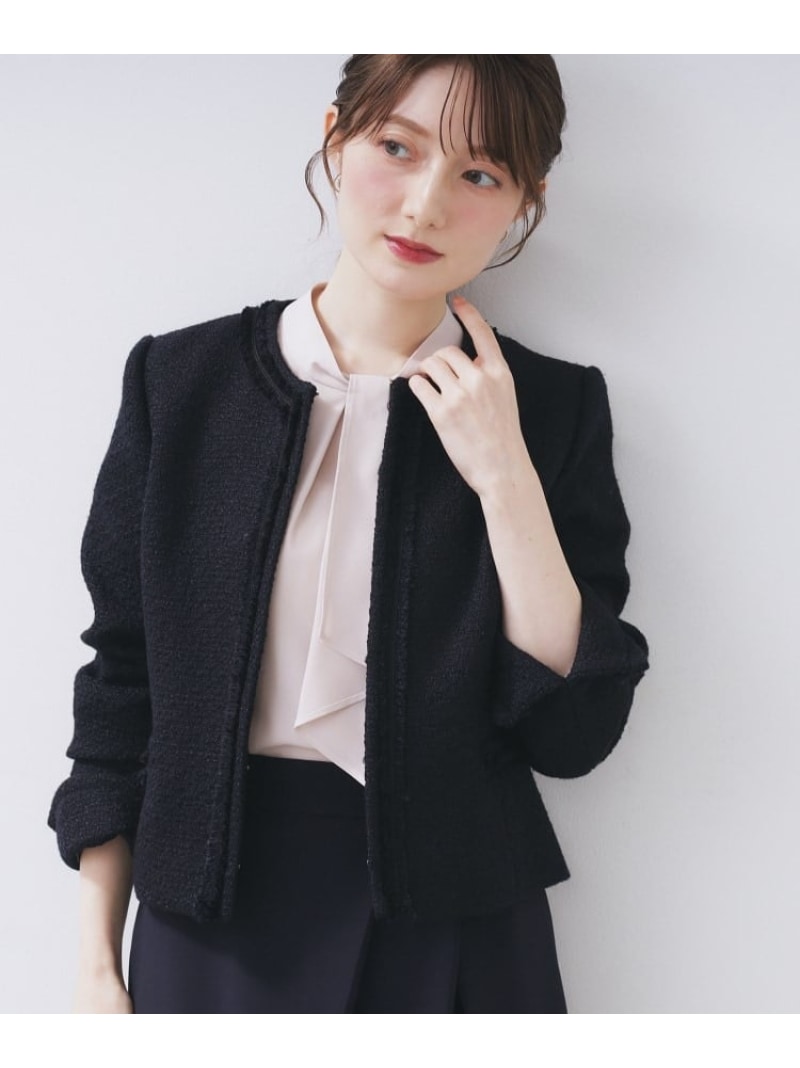 楽天市場】ファンシーツイードノーカラージャケット【洗える】 index