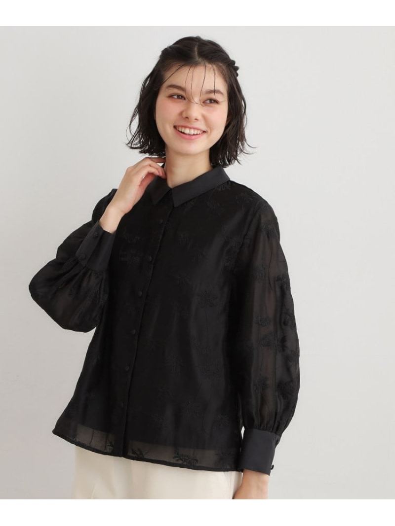 【SALE／30%OFF】【セットアップ可】ランズウィック柄刺繍ブラウス LAURA ASHLEY ローラ アシュレイ トップス シャツ・ブラウス ブラック ブルー【RBA_E】【送料無料】[ Fashion]｜WORLD ONLINE STORE店