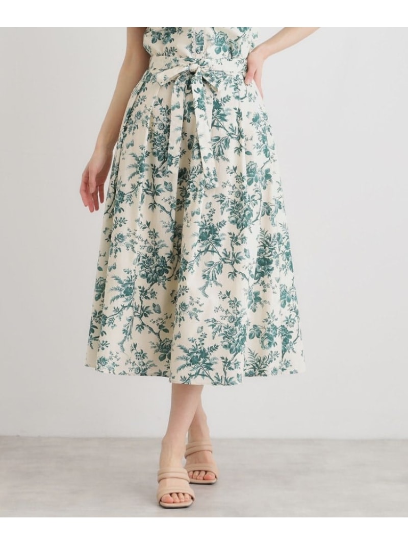 【SALE／5%OFF】【洗える/コットン100%/ウエストゴム/3colors】ウォールド ガーデン柄スカート LAURA ASHLEY ローラ アシュレイ スカート その他のスカート グリーン ブルー ネイビー【RBA_E】【送料無料】[ Fashion]｜WORLD ONLINE STORE店