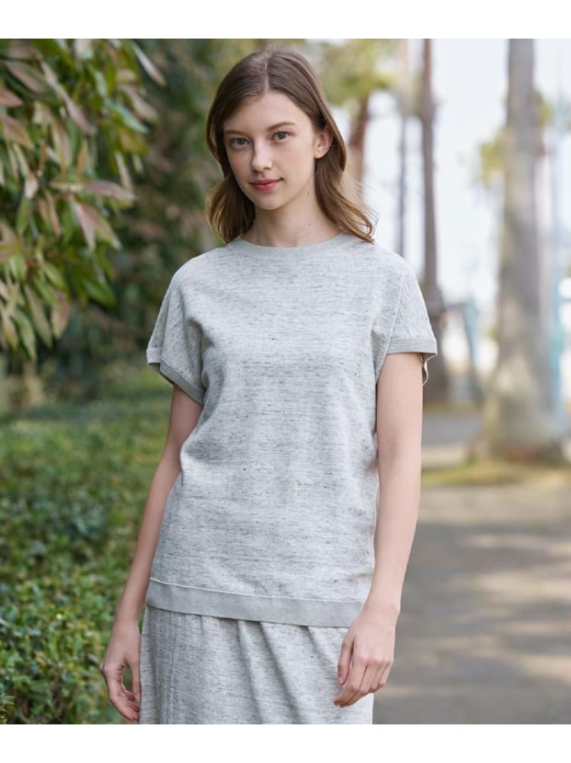 【ウォッシャブル/セットアップ可】リネン混裏毛フレンチプルオーバー DRESSTERIOR ドレステリア トップス カットソー・Tシャツ ブルー【先行予約】*【送料無料】[ Fashion]