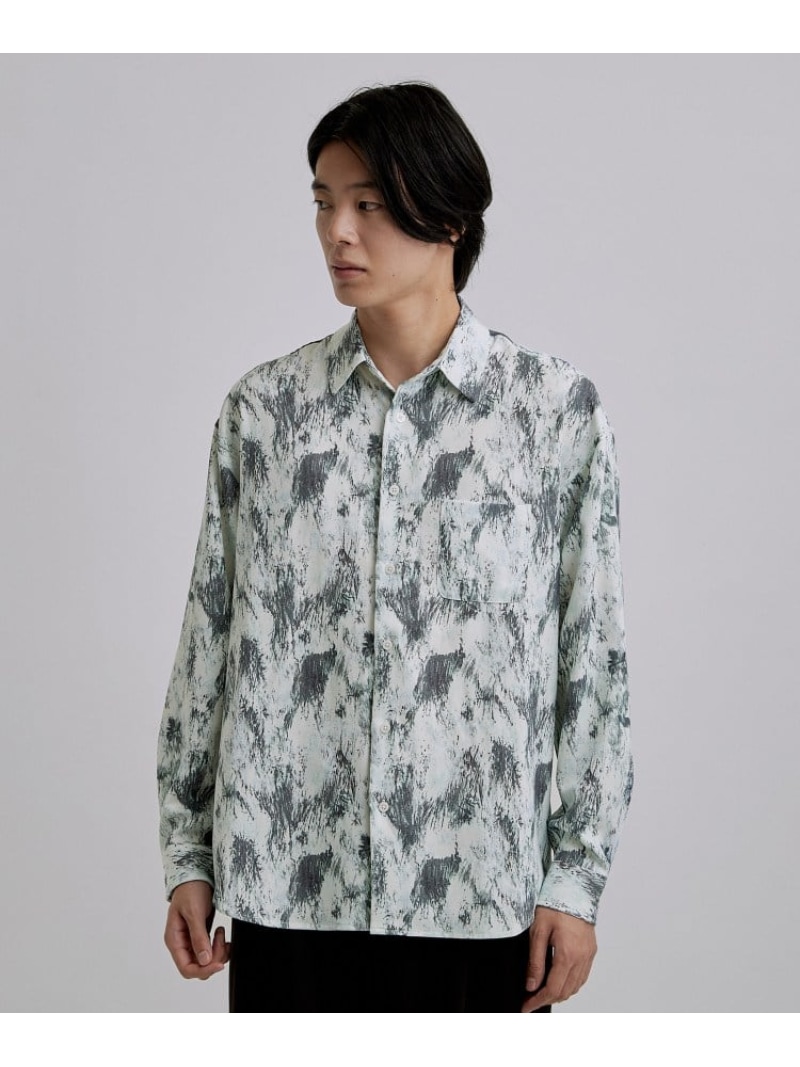 アブストペイント柄シャツ tk.TAKEO KIKUCHI ティーケータケオキクチ トップス シャツ・ブラウス ネイビー ブラック【先行予約】*【送料無料】[ Fashion]｜WORLD ONLINE STORE店