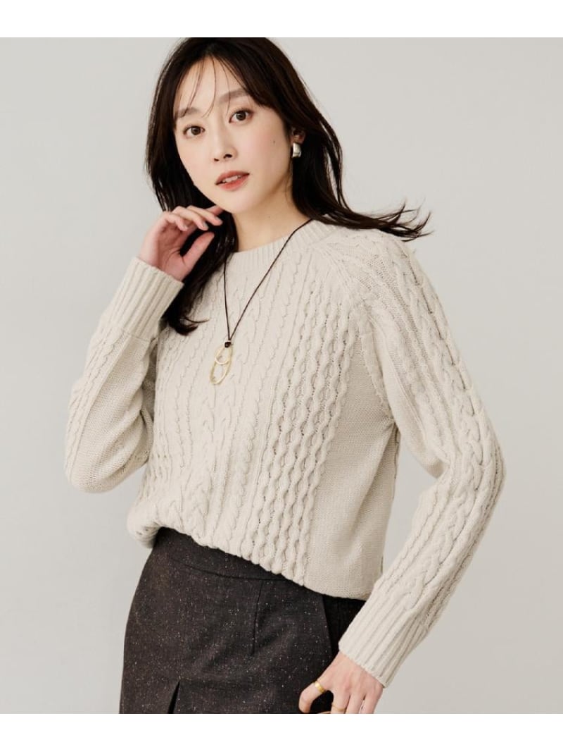 【SALE／20%OFF】【洗える】スポンディッシュ ケーブル柄ニット UNTITLED アンタイトル トップス ニット パープル ピンク ネイビー グレー【RBA_E】【送料無料】[ Fashion]｜WORLD ONLINE STORE店