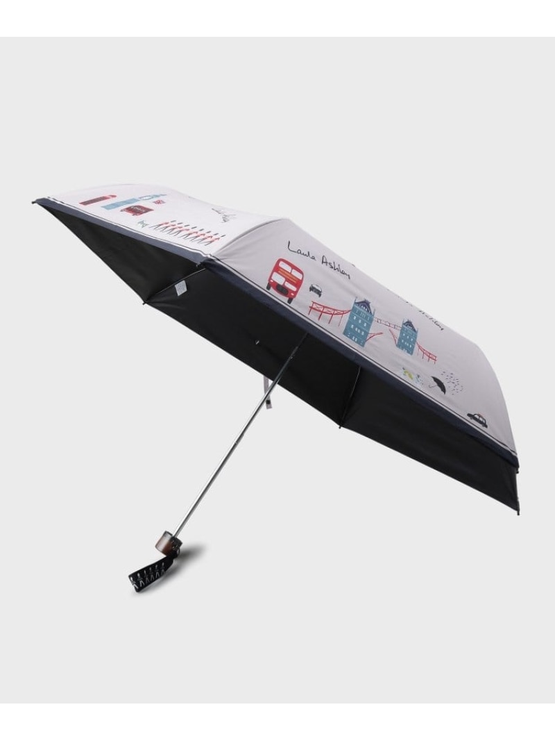【UV撥ねのける/遮熱成り行き/晴雨兼用】英国の首都柄さくら色 折りたたみ傘 LAURA ASHLEY HOME ローラ アシュレイ 流行り物雑貨 折りたたみ傘 さくら色【貨物輸送無料】[ Fashion]