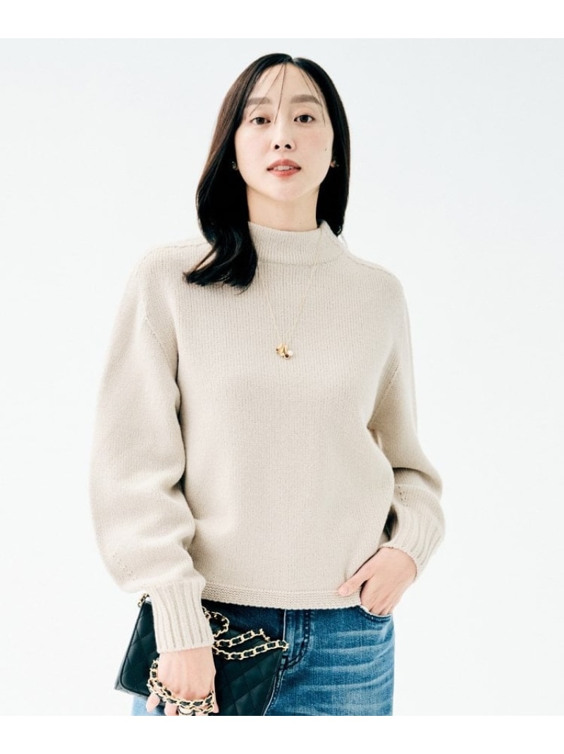 【SALE／20%OFF】【洗える】スポンディッシュ ボトルネック編み物 UNTITLED アンかた書き トップス 編み物 薄墨色 サクラ色 パープル 米国海軍【RBA_E】【貨物輸送無料】[ Fashion]