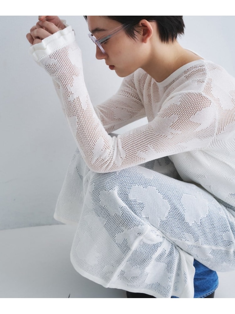 【SALE／50%OFF】flower mesh dress CODE A コードエー ワンピース・ドレス その他のワンピース・ドレス ホワイト ベージュ【RBA_E】【送料無料】[ Fashion]｜WORLD ONLINE STORE店