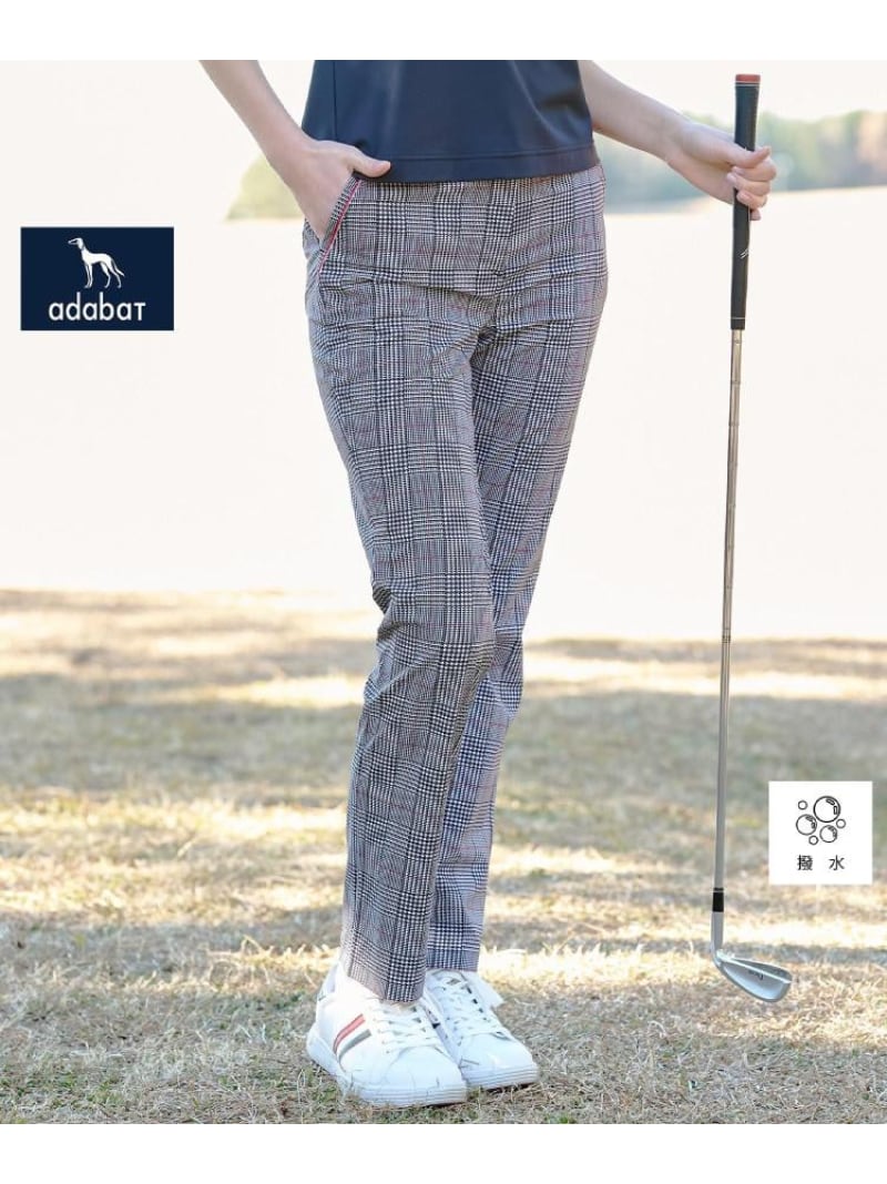 【ADABAT NAVY】クールチェックプリントテーパードパンツ adabat アダバット パンツ その他のパンツ ネイビー【送料無料】[ Fashion]