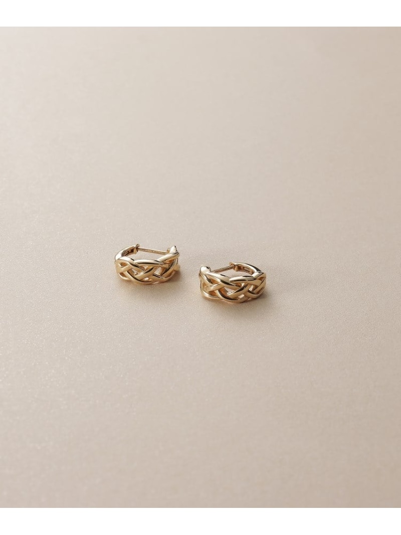 K10三つ編 ワンタッチピアス COCOSHNIK ココシュニック アクセサリー・腕時計 ピアス ゴールド【送料無料】[ Fashion]