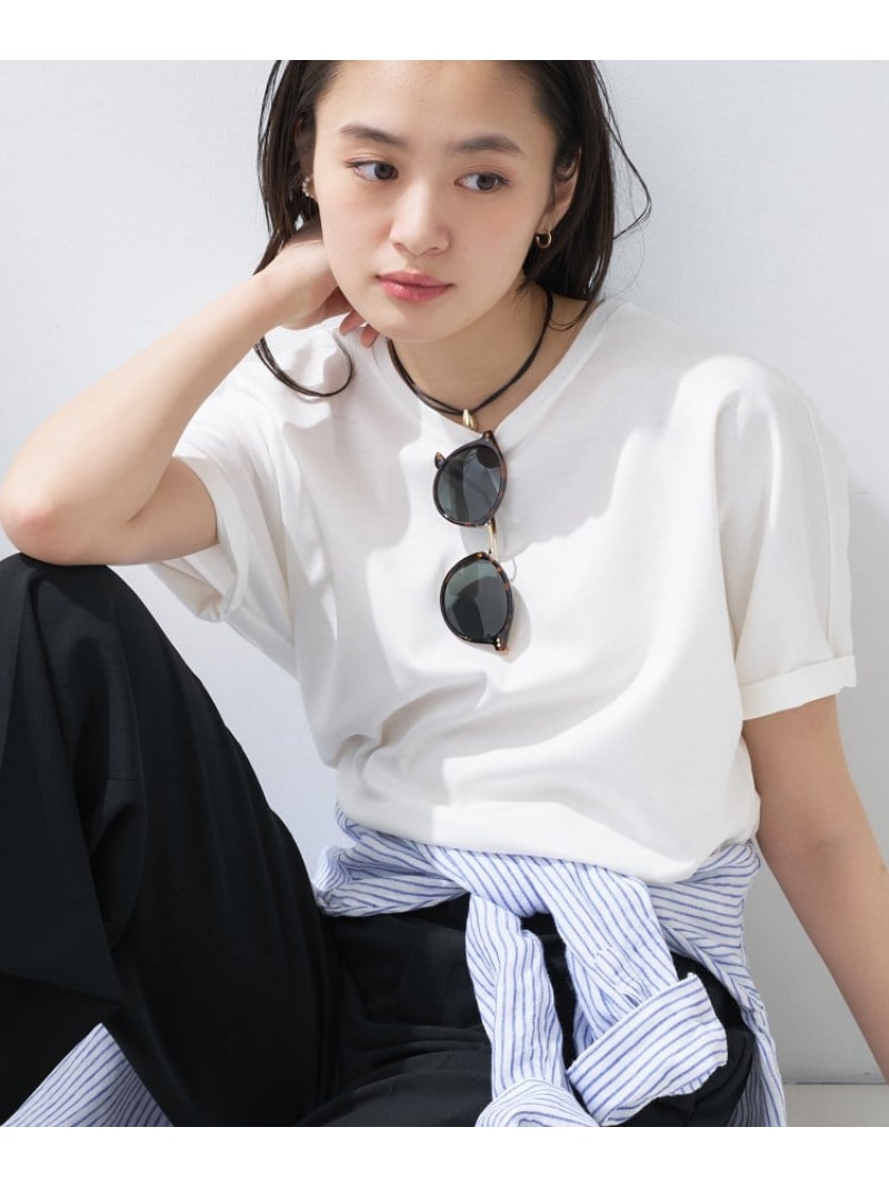 【汗ジミ防止/褒められTシャツ】上品カジュアル!ドルマンTシャツ INDIVI インディヴィ トップス カットソー・Tシャツ ブラック グリーン ホワイト【送料無料】[ Fashion]