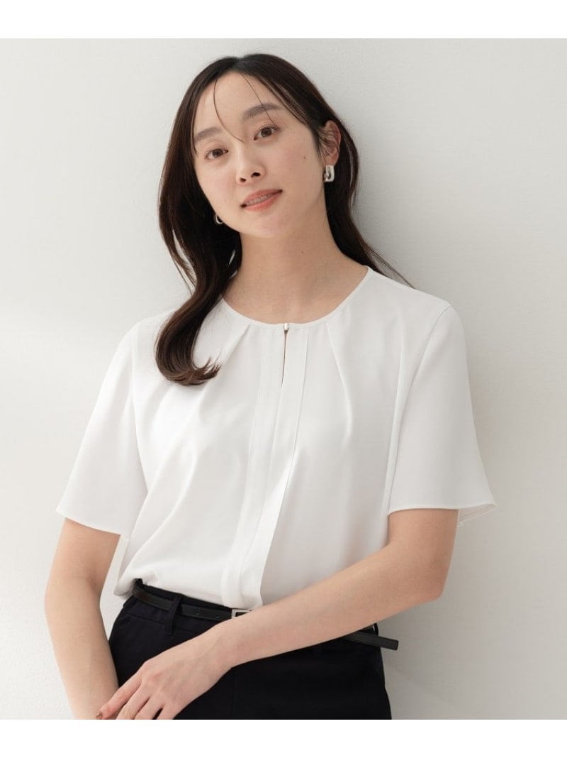【SALE／20%OFF】【洗える/スーツインナー】ジョーゼットミニマルブラウス UNTITLED アンタイトル トップス シャツ・ブラウス ネイビー ホワイト ピンク【RBA_E】【送料無料】[ Fashion]｜WORLD ONLINE STORE店