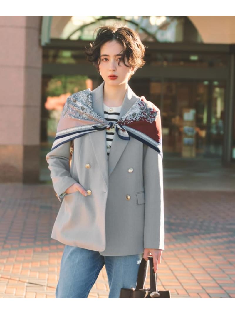 【通勤にもデイリーにも】CAVIAN 金ボタンダブルブレストジャケット THE SHOP TK ザ ショップ ティーケー ジャケット・アウター テーラードジャケット・ブレザー グレー ネイビー【送料無料】[ Fashion] 8,833円