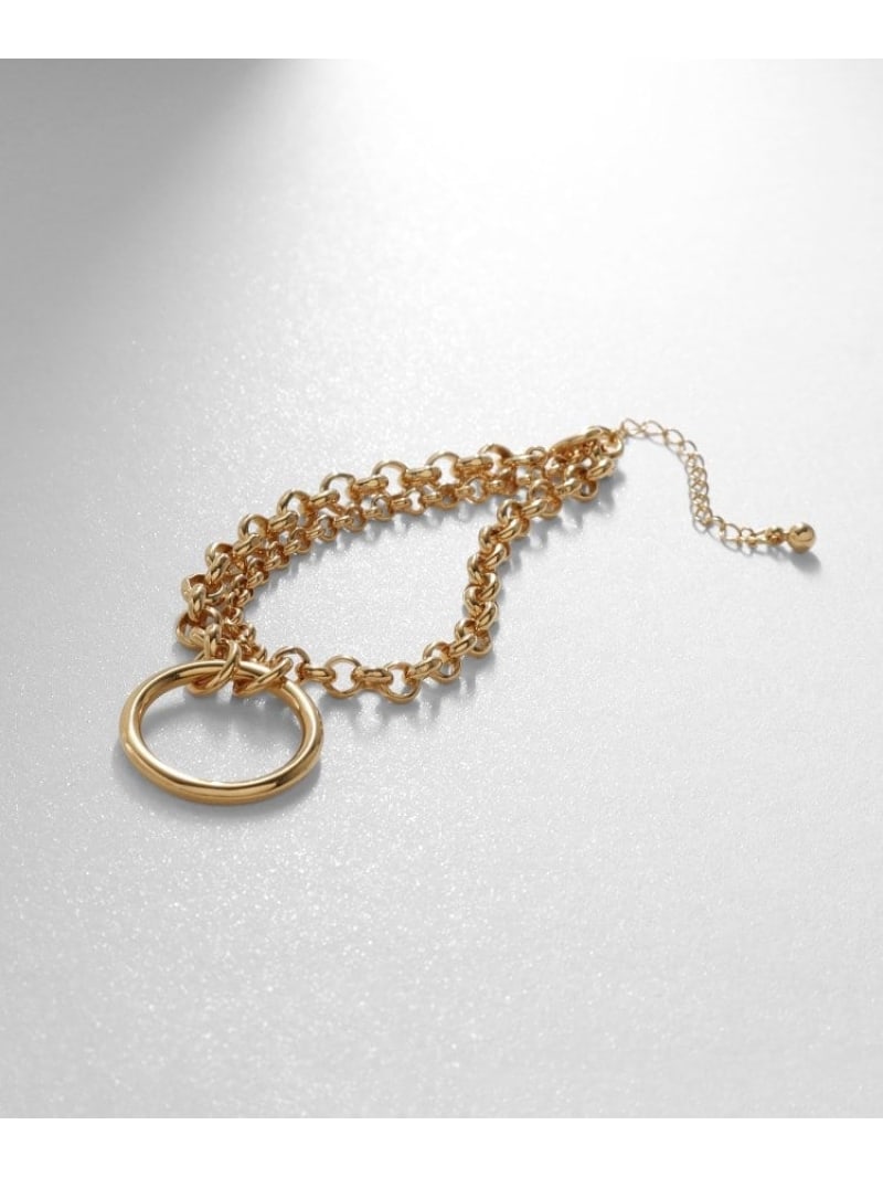 シルバー サークルモチーフ ダブルチェーンブレスレット GP COCOSHNIK ONKITSCH ココシュニック オンキッチュ アクセサリー・腕時計 ブレスレット・バングル ゴールド【送料無料】[ Fashion]