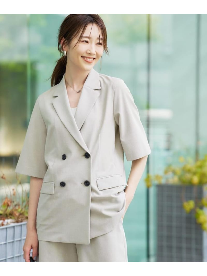 【SALE／30%OFF】【シワになりにくい/セットアップ可/接触冷感】ハーフスリーブジャケット UNTITLED アンタイトル ジャケット・アウター テーラードジャケット・ブレザー ブラック【RBA_E】【送料無料】[ Fashion]｜WORLD ONLINE STORE店