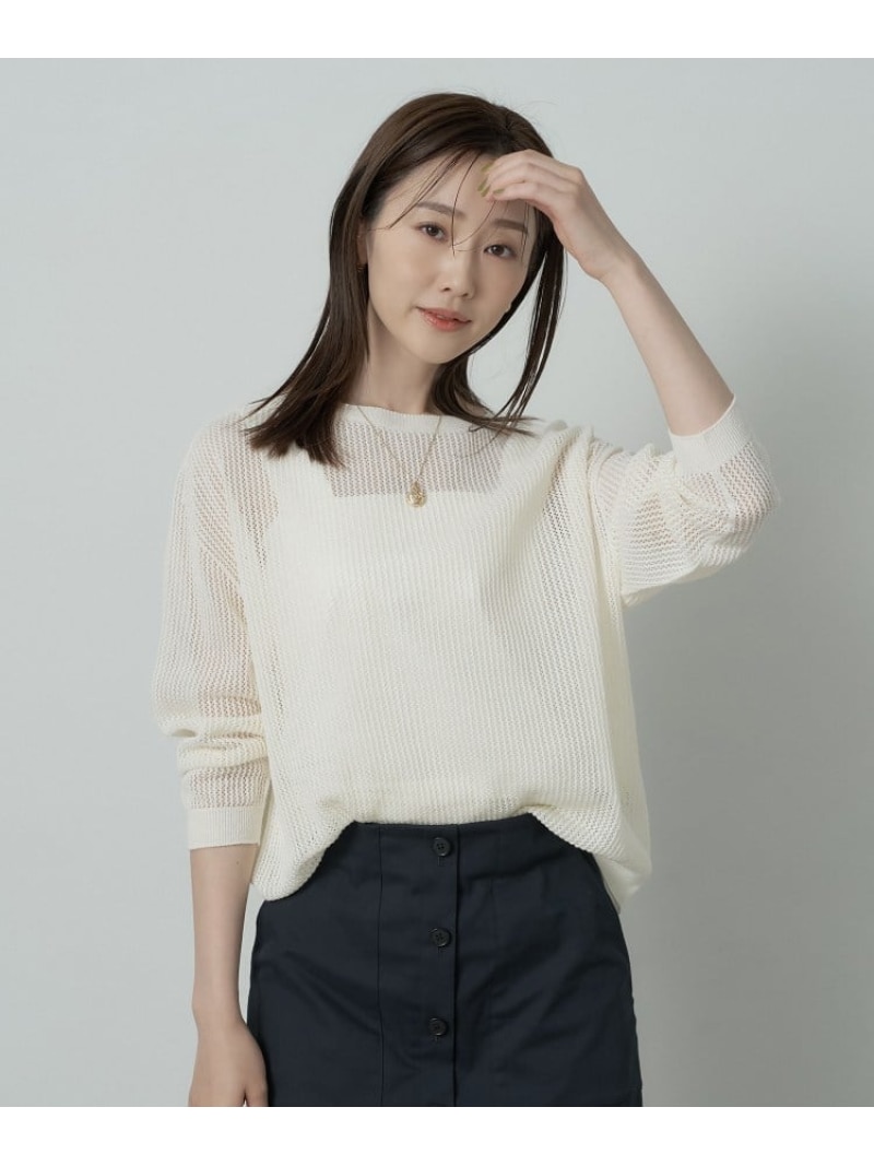 【SALE／30%OFF】シアーメッシュニット UNTITLED アンタイトル トップス ニット ホワイト グレー ブラウン ベージュ【RBA_E】【送料無料】[ Fashion]｜WORLD ONLINE STORE店