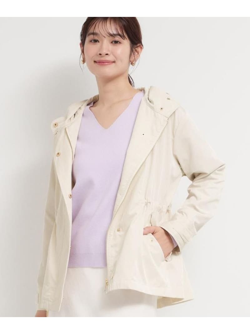 【SALE／28%OFF】【ウエスト調節可能ですっきり見え】フーデットブルゾン/洗える THE SHOP TK ザ ショップ ティーケー ジャケット・アウター ブルゾン・ジャンパー ベージュ ネイビー【RBA_E】【送料無料】[ Fashion]