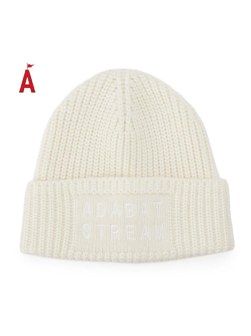 [SALE/ 37% OFF] ADABAT STREAM Rib Knit Cap ADABAT STREAM Adabat Hat Knit Hat/Beanie Black White [RBA_E] [Free Shipping] [Rakuten Fashion]