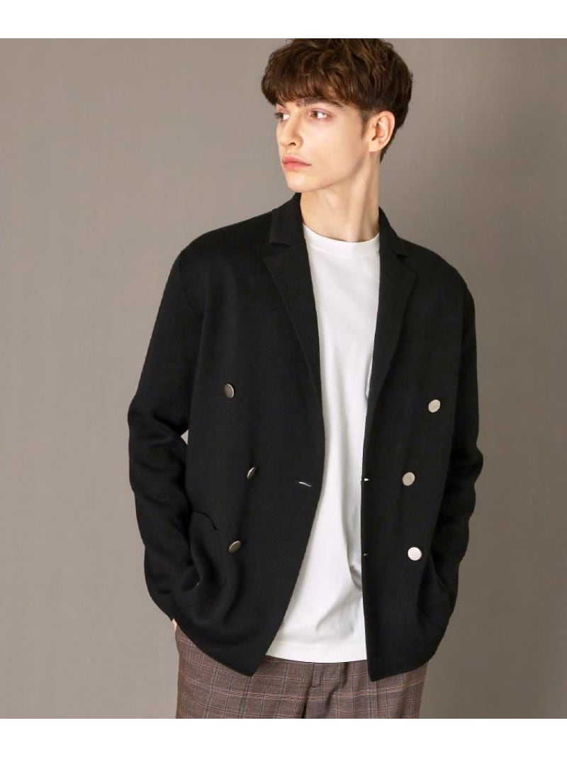 【SALE／37%OFF】ダブルブレスト ニットジャケット DRESSTERIOR ドレステリア ジャケット・アウター テーラードジャケット・ブレザー ブラック【RBA_E】【送料無料】[ Fashion]｜WORLD ONLINE STORE店