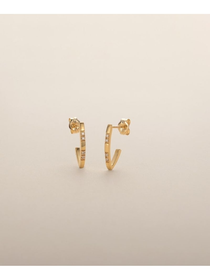 K10ダイヤモンド オルタネ-トLシェイプ スタッドピアス COCOSHNIK ココシュニック アクセサリー・腕時計 ピアス ゴールド【送料無料】[ Fashion]