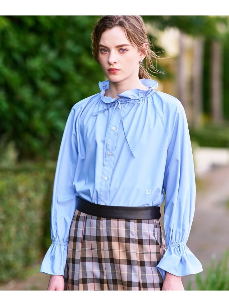 楽天市場】【洗える/前開き】ボリュームスリーブストライプブラウス