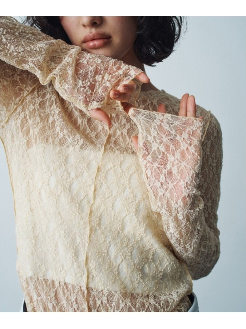 【Re】stretch lace tops CODE A コードエー トップス カットソー・Tシャツ イエロー【送料無料】[ Fashion]｜WORLD ONLINE STORE店