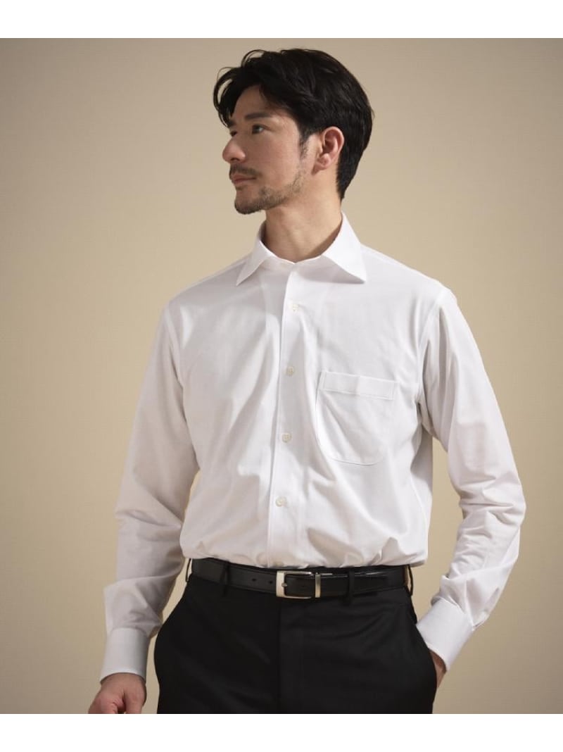 ハイカウントジャージ鹿の子 シャツ TAKEO KIKUCHI タケオキクチ スーツ・フォーマル Yシャツ・カッターシャツ ホワイト ブラウン ブルー【送料無料】[ Fashion]