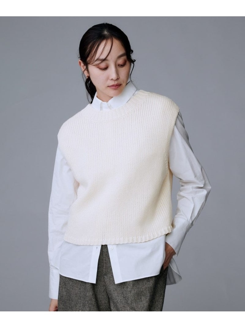 【SALE／20%OFF】【レイヤード/前ボタン】2WAYニットベスト UNTITLED アンタイトル トップス ニット ホワイト【RBA_E】【送料無料】[ Fashion]｜WORLD ONLINE STORE店