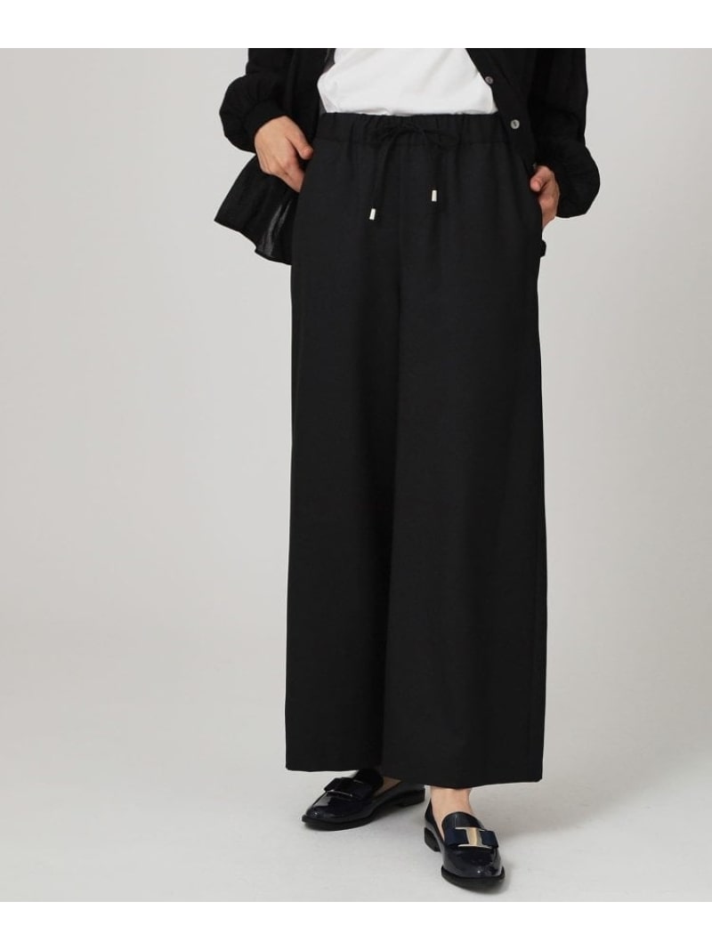 【SALE／55%OFF】【手洗い可/ウエストゴム】ストレートワイドのイージーパンツ COUP DE CHANCE クード シャンス パンツ その他のパンツ ブラック ベージュ【RBA_E】【送料無料】[ Fashion]