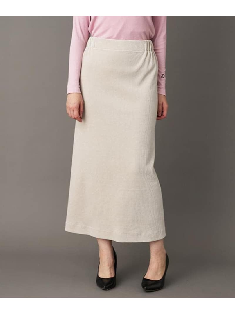 【SALE／37%OFF】コーデュロイジャージタイトスカート DRESSTERIOR ドレステリア スカート ロング・マキシスカート グレー【RBA_E】【送料無料】[ Fashion]