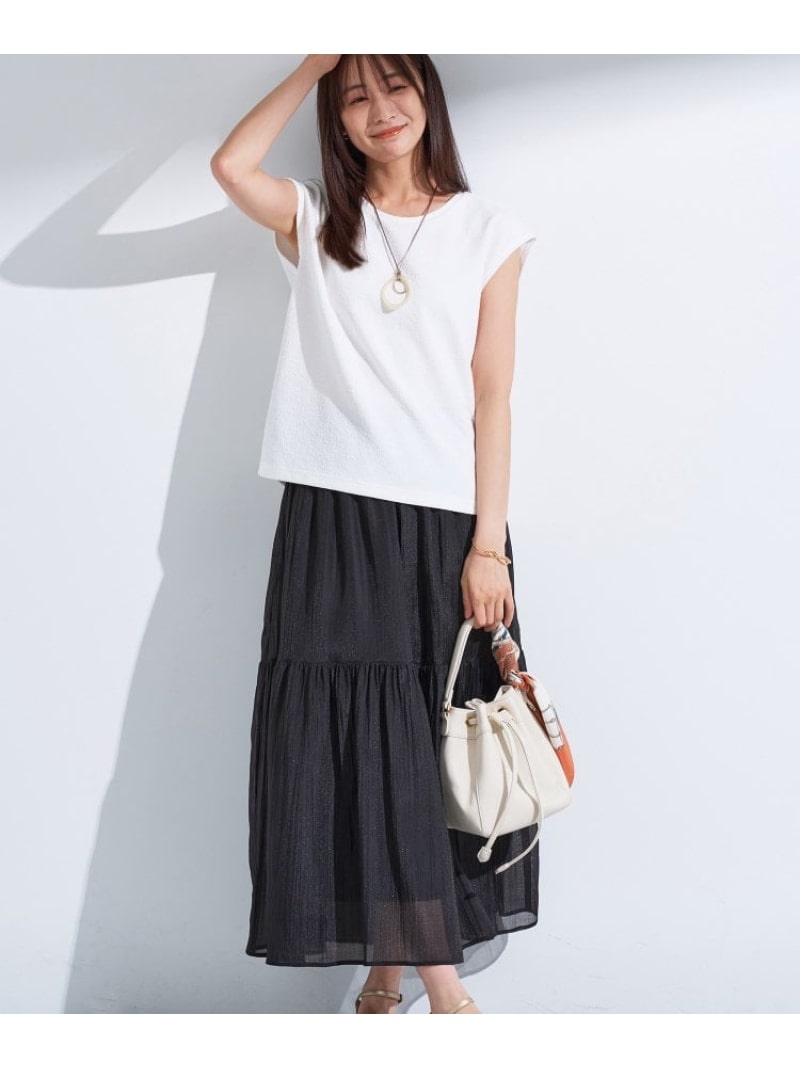 【SALE／50%OFF】【2点セット/着回し◎】ノースリーブ&ティアードスカート カセット服 INDIVI インディヴィ ワンピース・ドレス その他のワンピース・ドレス ブラック【RBA_E】【送料無料】[ Fashion]