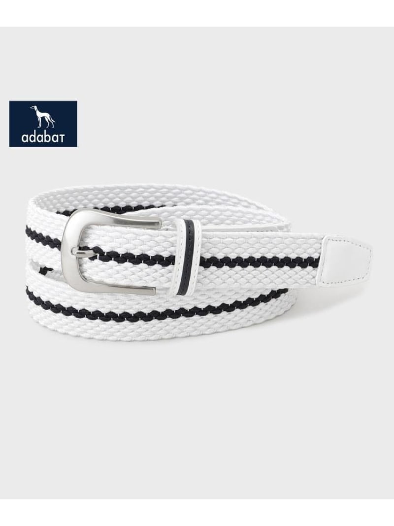 【SALE／5%OFF】【新レーベル ADABAT NAVY】ラインメッシュベルト adabat アダバット ファッション雑貨 ベルト ホワイト レッド ネイビー【RBA_E】【送料無料】[ Fashion]
