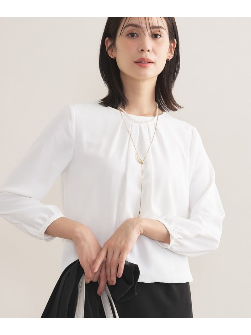 【SALE／40%OFF】【洗える/透けにくい】金剛石柄刷り上げるトップ INDIVI インディヴィ トップス ティーシャツ・トップ 白いこと サクラ色 米国海軍【RBA_E】【貨物輸送無料】[ Fashion]