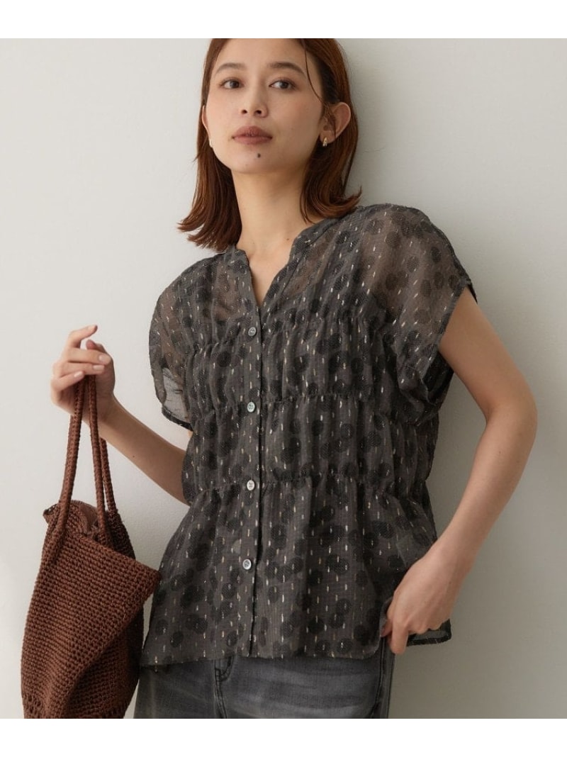 【SALE／10%OFF】ヴィンテージドットブラウス UNTITLED アンタイトル トップス シャツ・ブラウス ブラウン グレー【RBA_E】【送料無料】[ Fashion]｜WORLD ONLINE STORE店