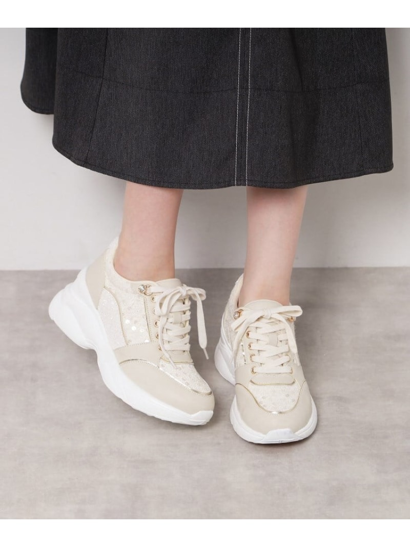 【SALE／50%OFF】グリッター*ツイード ラインストーンスニーカー ESPERANZA エスペランサ シューズ・靴 スニーカー ブラック ピンク ホワイト【RBA_E】【送料無料】[ Fashion]