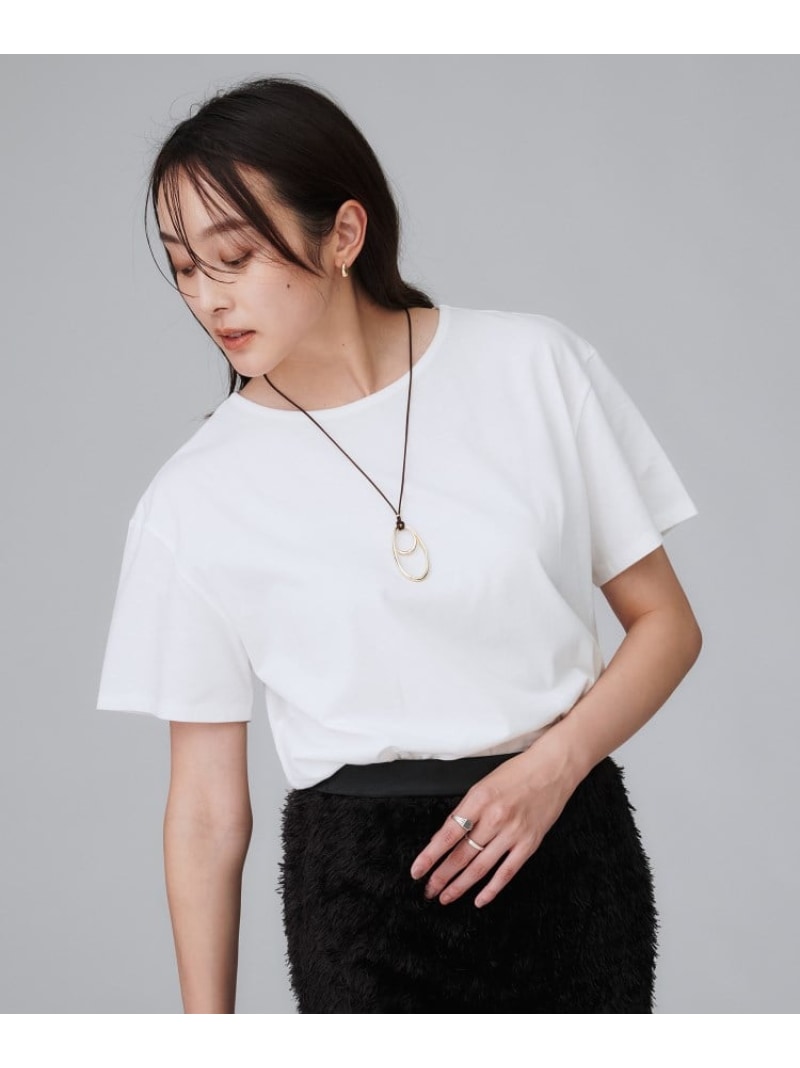 【SALE／46%OFF】【接触冷感/コットン100/洗える/Tシャツ】半袖天竺プルオーバー UNTITLED アンタイトル トップス カットソー・Tシャツ グレー ホワイト ブラウン【RBA_E】【送料無料】[ Fashion]