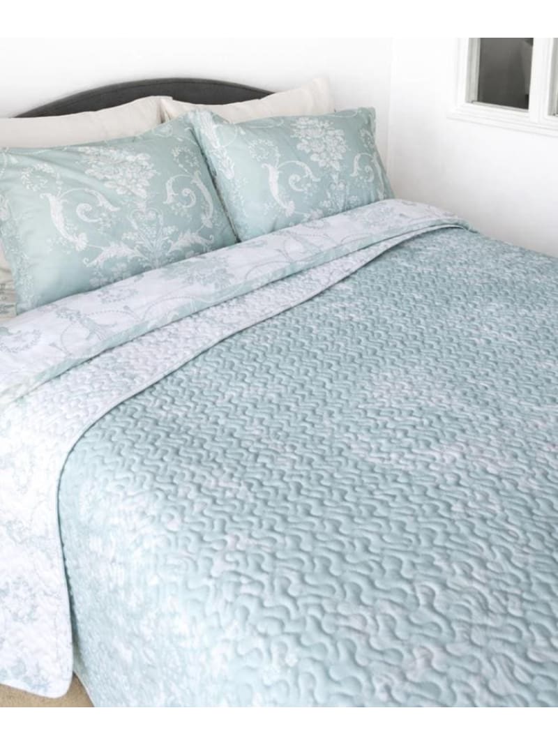 ジョゼッテ柄/ダックエッグ キルトマルチカバー 250*200cm LAURA ASHLEY HOME ローラ アシュレイ インテリア・生活雑貨 その他のインテリア・生活雑貨 グリーン【送料無料】[ Fashion] 27,302円