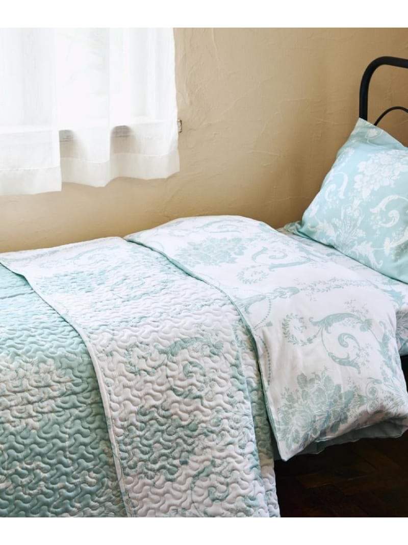 ジョゼッテ柄/ダックエッグ キルトマルチカバー 200*200cm LAURA ASHLEY HOME ローラ アシュレイ インテリア・生活雑貨 その他のインテリア・生活雑貨 グリーン【送料無料】[ Fashion]