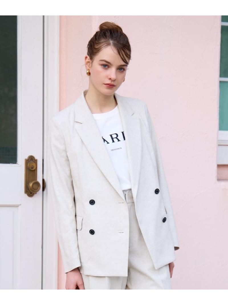 【SALE／30%OFF】【セットアップ可/吸水速乾/ウォッシャブル】リネンブレンドオックスダブルジャケット DRESSTERIOR ドレステリア ジャケット・アウター テーラードジャケット・ブレザー ベージュ ネイビー【RBA_E】【送料無料】[ Fashion]｜WORLD ONLINE STORE店